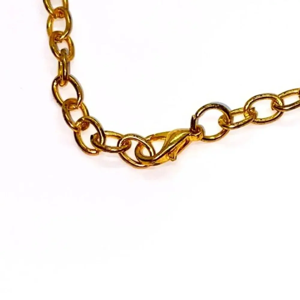 Gold-Tone Smoky White Pendant Stone Float Necklace